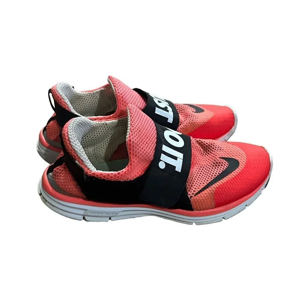 RARE Nike Lunarfly 306 JUST DO‎ IT Light Crimson White Black Sz 9.5 644395-600